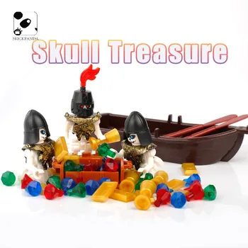 Piratų Serijos Skulled Ghost Island Adventure Šmėkla Pav Blokai Valties Lobis Keltų Perlas Aukso Taurę Tauriųjų Metalų Plytų Žaislai