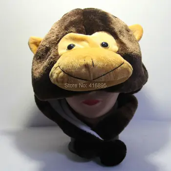Rudenį, žiemą kepurės Cosplay kostiumų Beždžionių gyvūnų Skrybėlę dėl vaikų, Vaikams, Moterims, Vyrams, Baltas Juodas