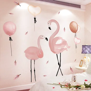[SHIJUEHEZI] Pink Flamingo Gyvūnų Sienų Lipdukai 