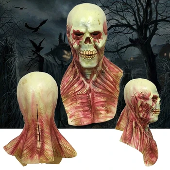 Siaubo svetimų Bloody Zombie Kaukė Lydymosi Veido Suaugusiųjų Latekso Kostiumas Helovinas Baisu Prop