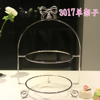 Sidabro padengtą mados desertas pyragas display rack puodelis-iki vaisių plokštė dvigubo sluoksnio vestuvių dekoravimas 3017