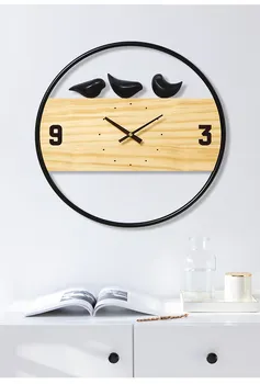 Sieninis Laikrodis Modernus Dizainas, Laikrodžiai, Namų Dekoro Didelis Švytuoklės Gegutė Laikrodis Tiksi Ne Tyliai Laikmatis Duvar Saati Metalo Apdaila E6