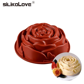 SILIKOLOVE Didelis Rožių Pyragas Pelėsių Gėlių Pelėsių Silikono Formos 