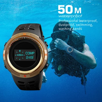 SKMEI 1360 Vyrų Smartwatch Pedometer Chrono Kalorijų IP67 atsparus Vandeniui Kompasas Sporto Smart Watch 