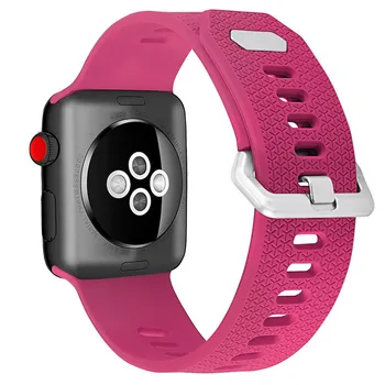 Sporto Kvėpuojantis Silikono Žiūrėti Juosta, Diržu, Apple watch Band 5 42 38mm Pakeitimo Apyrankė Iwatch Series 5 4 3 44 40mm