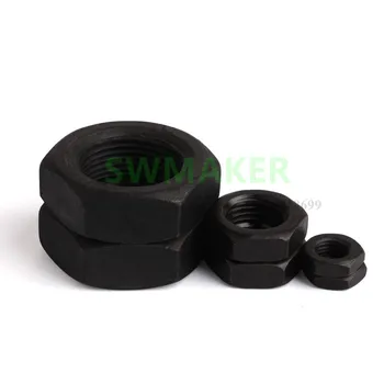 SWMAKER 50pcs/daug DIN439 M8 / M10 padengtas juoda slim riešutai 45# plieno