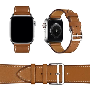 Taikoma Apple Dirželis Odinis Apple Watch Band iwatch1/2/3/4 Kartos 5 Metalo Drugelis Sagtis 