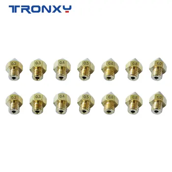 TRONXY 7PC 3D Spausdintuvo Dalys, Žalvario, Vario Antgalis 0.2 0.3 0.4 mm, 0,5 mm, 0,6 mm 0,8 mm 1,0 mm Ekstruderiu Spausdinimo Galvutė 1,75 MM, Kaitinamosios