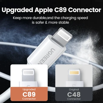 Ugreen MFI USB Žaibo kabelis, įkroviklis iPhone 12 11 xs xr 8 7 6 5se 