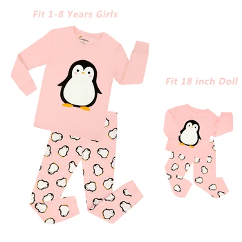 Vaikams, Drabužiai Vaikams, Drabužiai Mergaitėms Pingvinas Pižama Rinkiniai Su Lėlės Pižama Kūdikių Vienaragis Sleepwear Princesė Pižamos