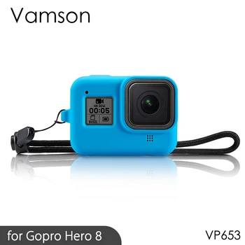 Vamso už GoPro Hero 8 Juodas Priedai Atveju Apsauginiai Silikono Atveju Odos GoPro Hero 8 Black Hero Kamera VP653
