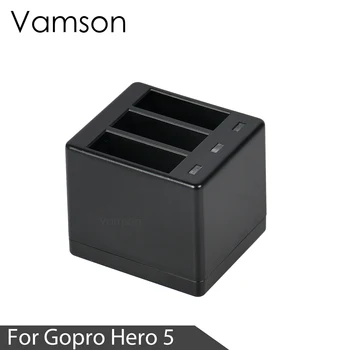 Vamson už GoPro Hero 8 7 6 5 3-Kanalo Įkroviklis Priedai Gopro Hero 8 7 6 5 Veiksmų Fotoaparato VP909