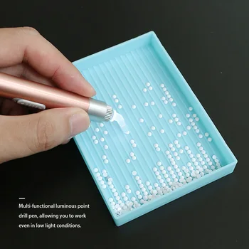 Įkrovimo Diamond Tapybos Rašiklis, USB Šviesos Arka Pincetu Pen Rinkinys Deimantų Tapyba Priedai Nustatyti 5D Crystal 