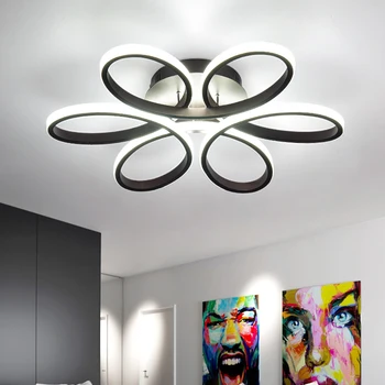 Šiuolaikinių LED Lubų Šviesos Gyvenimo kambario, Miegamasis AC85-265V Balta/Juoda spalva, Nuotolinis valdymas, patalpų apšvietimas, Lubų Lempa